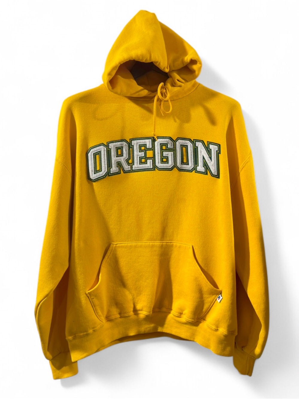 Vintage Russell Athletic Oregon Ducks Applique Hoodie Sweatshirt Size Large